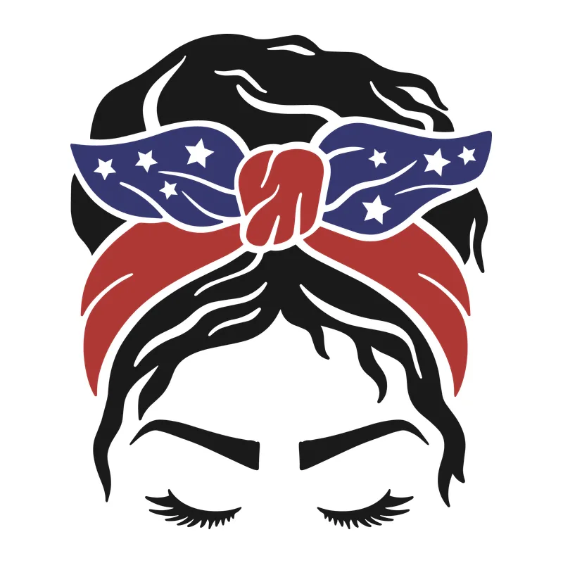 4th of July Messy Bun