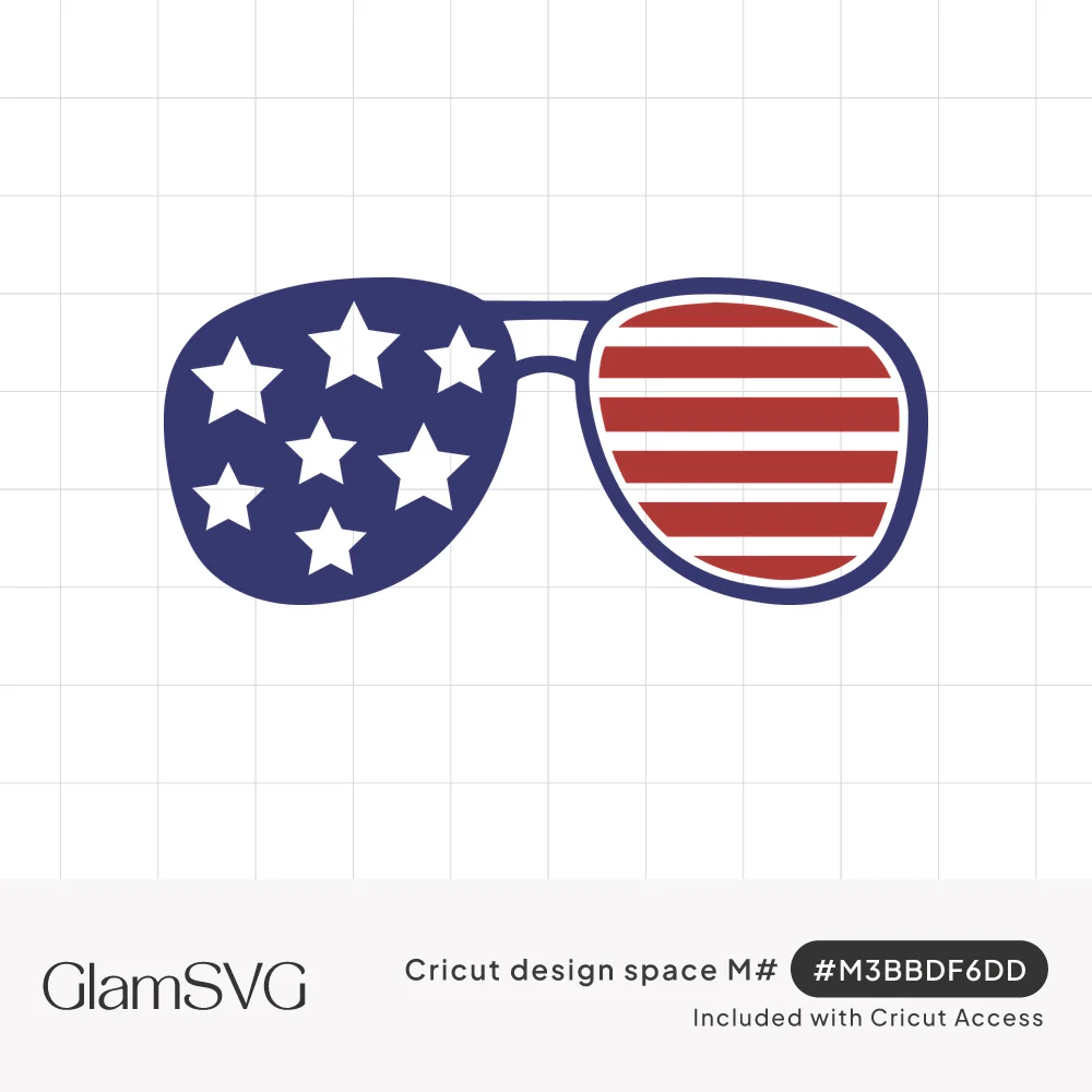 Aviator sunglasses with white stars on a navy left lens and red and white stripes on the right lens