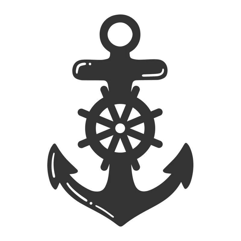 Anchor With Ship's Wheel