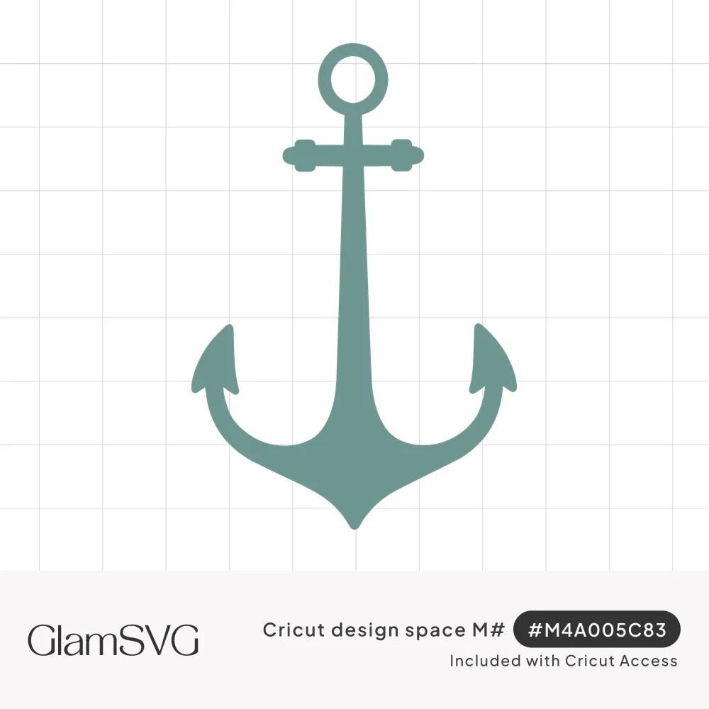Solid teal silhouette of a classic ship anchor with a ring top, crossbar stock, and curved arms with pointed flukes