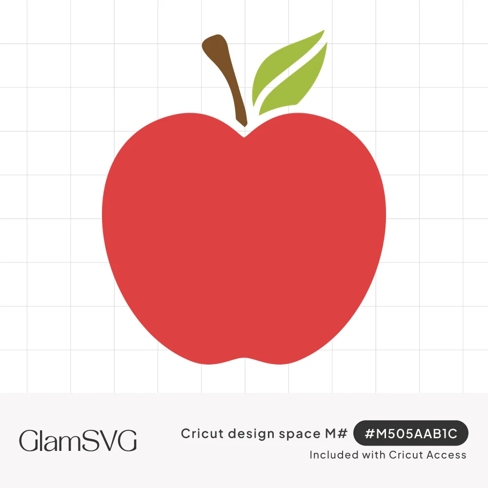 Flat illustration of a red apple with a brown stem and a single green leaf on a white background