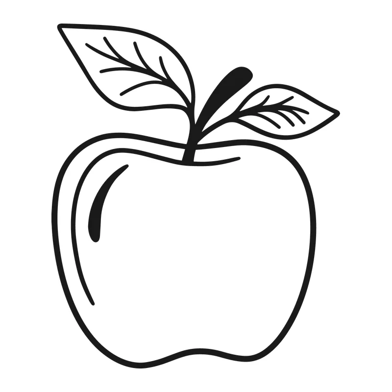 Hand-Drawn Apple