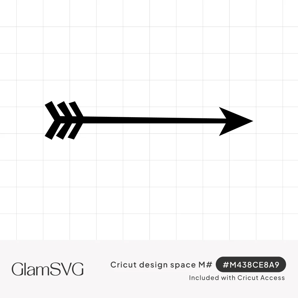 Black horizontal arrow pointing right with a triangular tip and three chevron feathers on a white background