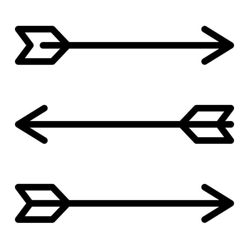 Three Outlined Arrows