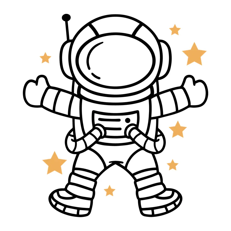 Floating Astronaut With Stars