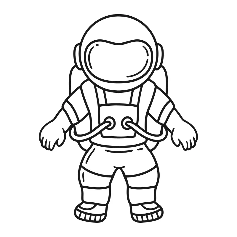 Cute Astronaut Line Art