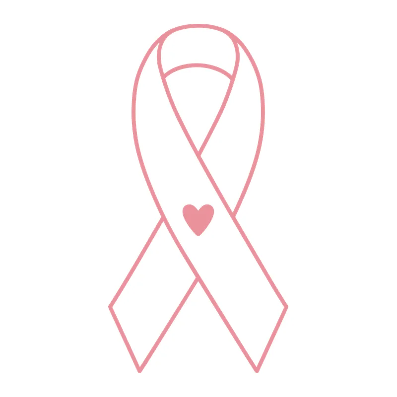 Pink Awareness Ribbon With Heart