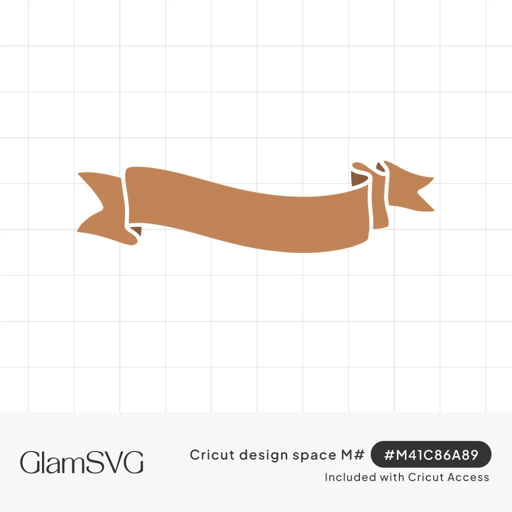 Copper-brown wavy ribbon banner with folded ends and notched swallowtail tips on a white background