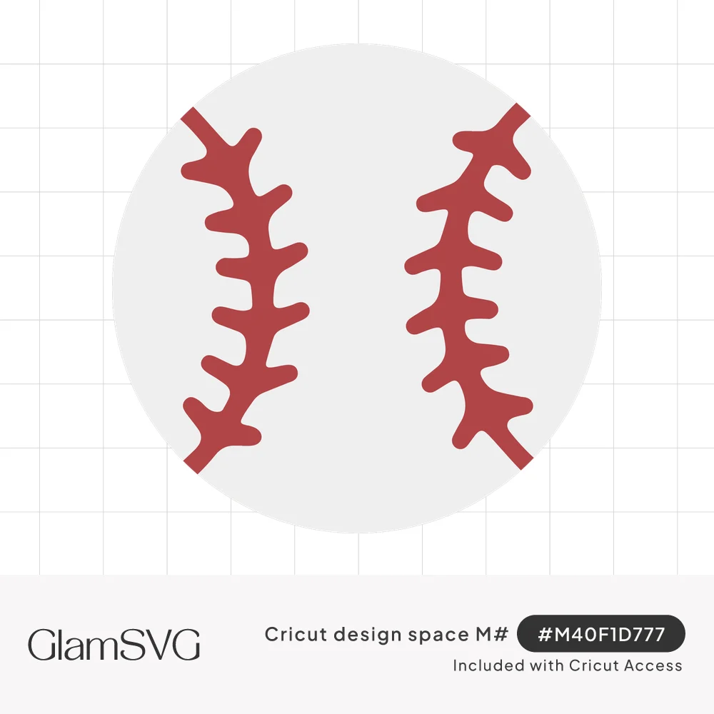 White baseball with two curved rows of bold red stitching on a round, flat-style ball