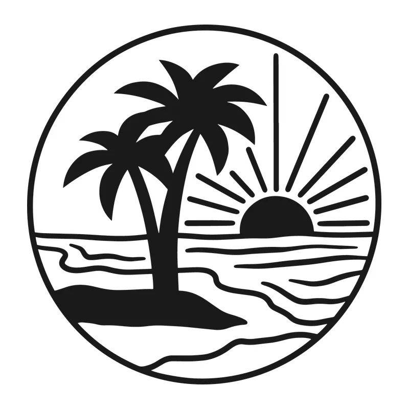 Palm Tree Beach Sunset