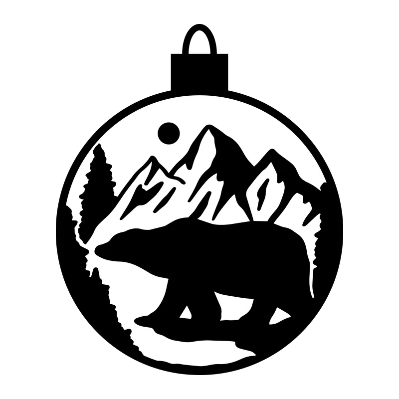 Bear and Mountains Christmas Ornament