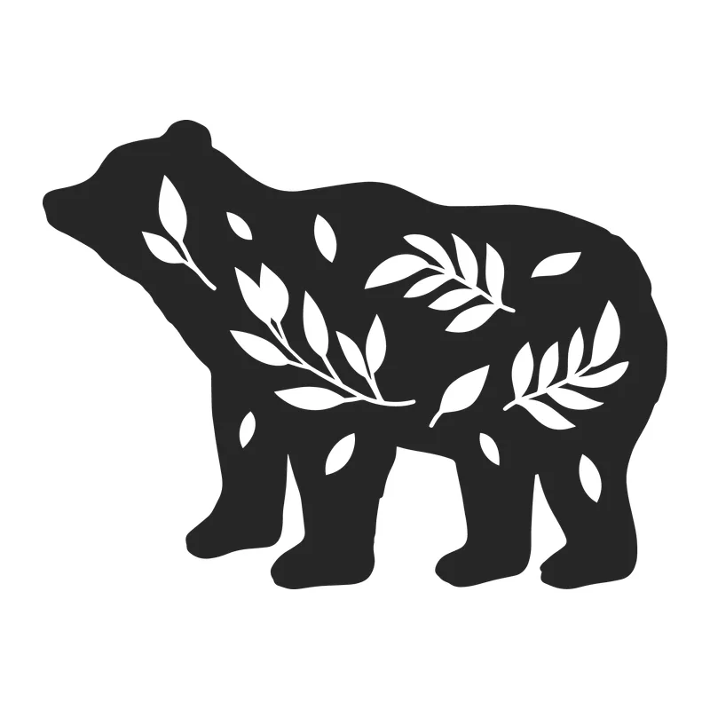Leafy Bear Silhouette