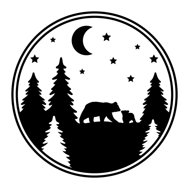 Mama Bear and Cub Forest