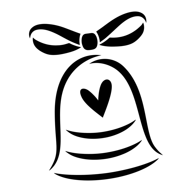 Bell With Heart and Bow