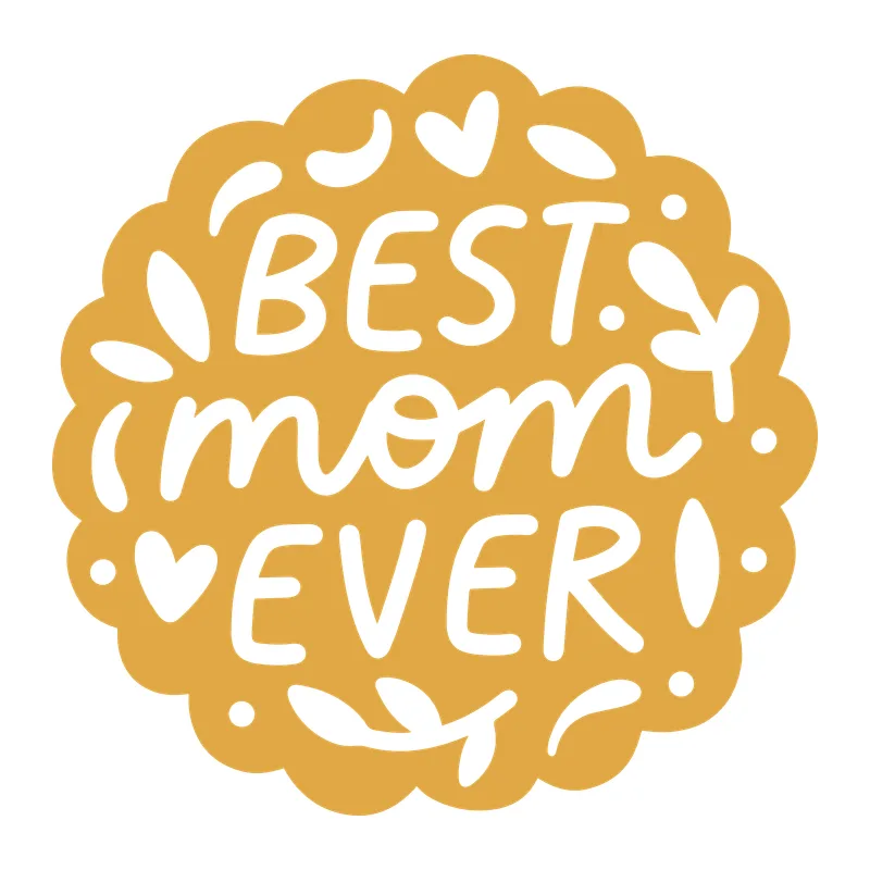 Best Mom Ever Scalloped Badge