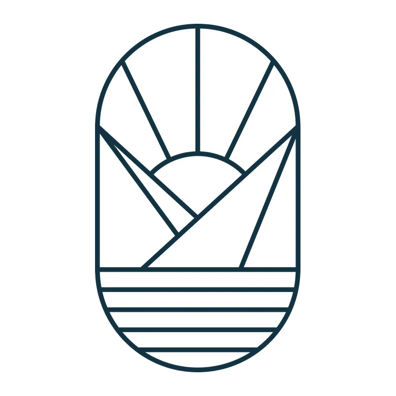 Boho Mountain Sunrise Badge