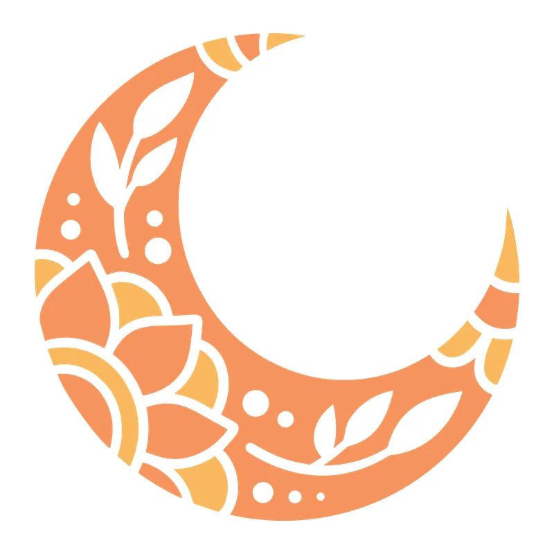 Boho Floral Crescent Moon