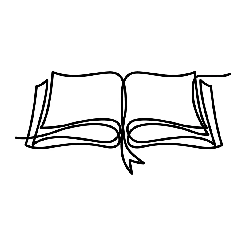 Open Book Line Art