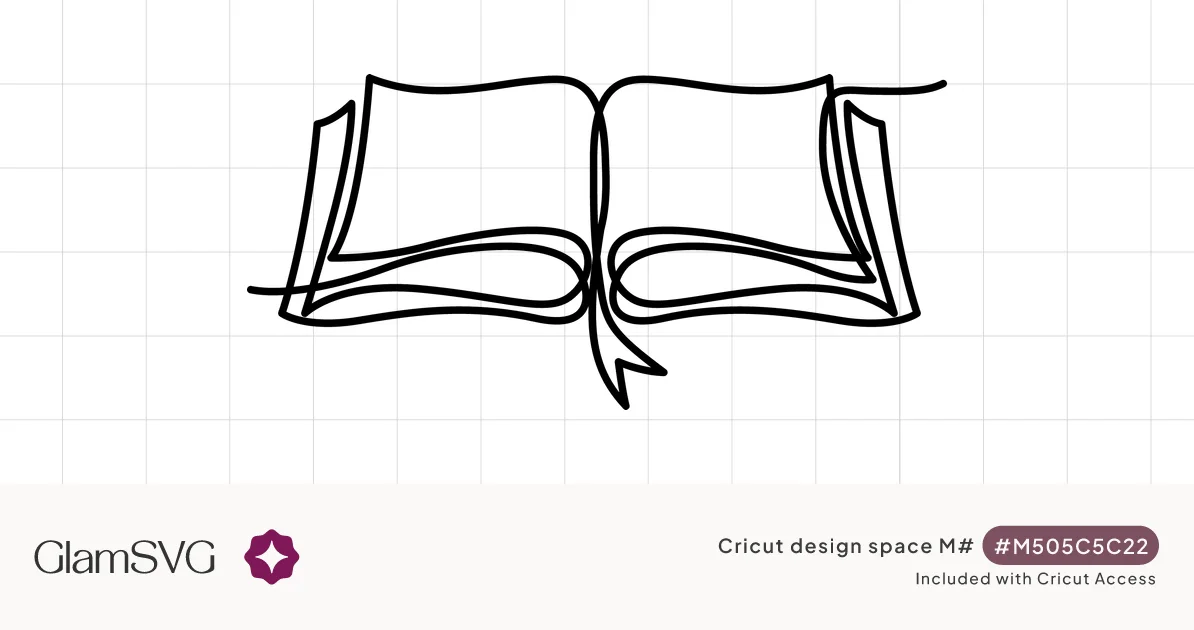 Open Book Line Art SVG for Cricut | GlamSVG
