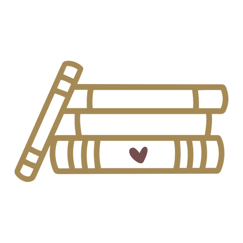 Stacked Books With Heart