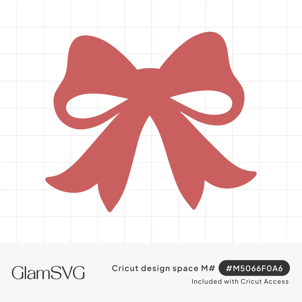 Solid dusty rose ribbon bow silhouette with open loop cutouts and two long notched tails