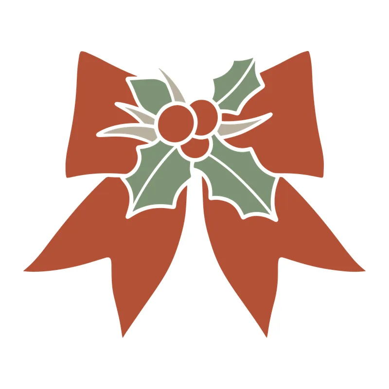 Holly Berry Christmas Bow
