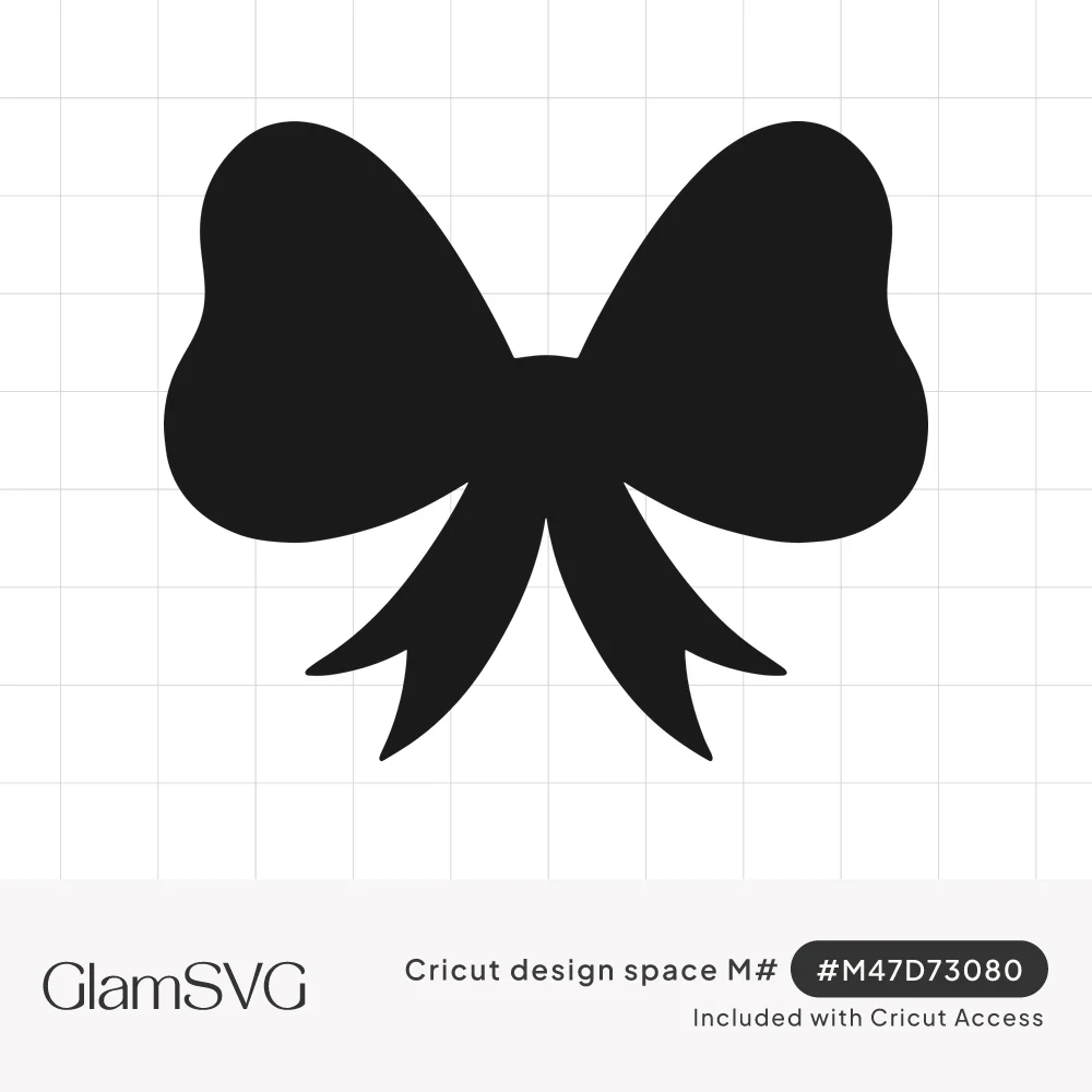 Solid black silhouette of a ribbon bow with rounded loops, a center knot and two notched tails