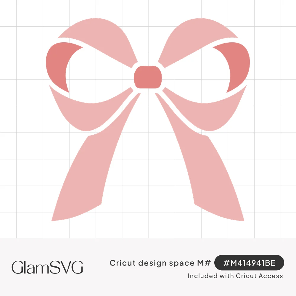 Pink ribbon bow with two looped wings, a darker rose center knot and long tails flowing downward