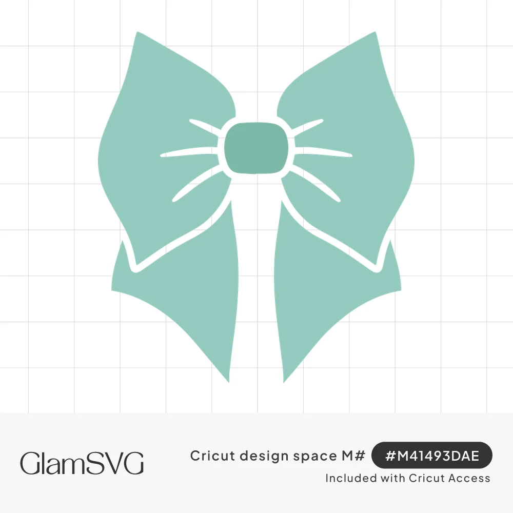 Mint green hair bow with a rounded center knot, white fold lines and long ribbon tails
