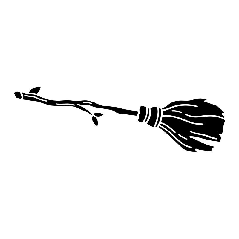Witch's Broomstick Silhouette