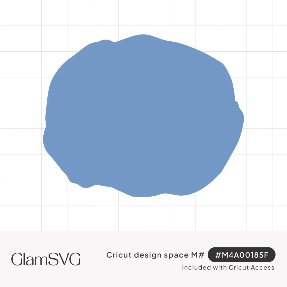 Soft blue organic brush stroke blob shape with wavy, uneven edges on a white background
