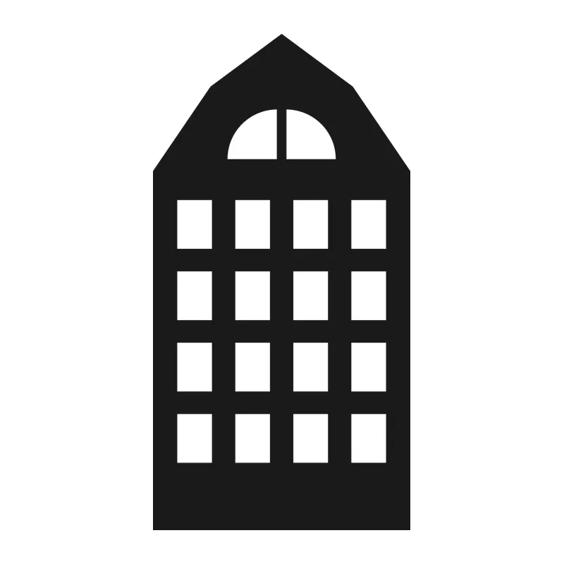 Gabled Building Silhouette