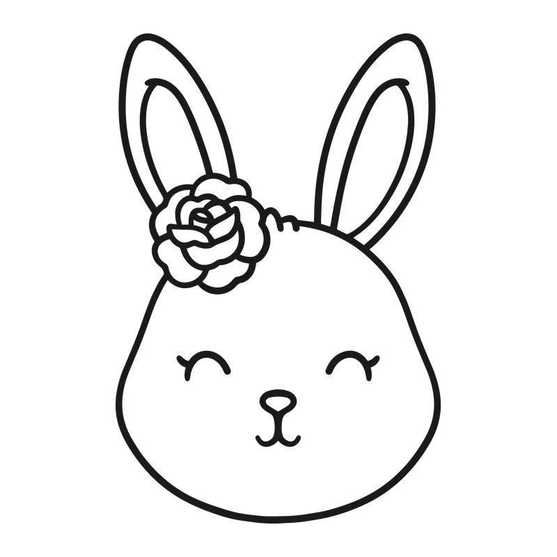 Bunny Face with Rose