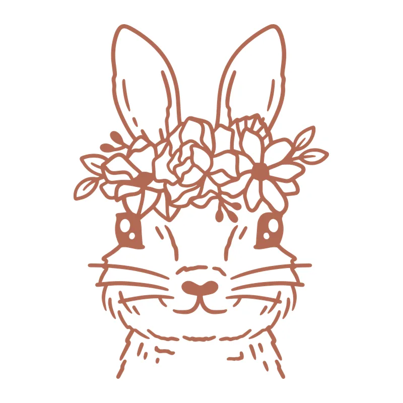 Bunny Face with Flower Crown