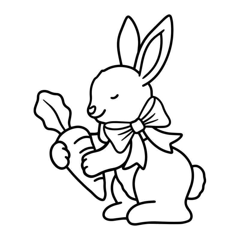 Bunny Holding a Carrot
