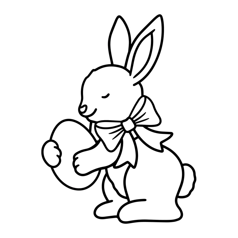 Bunny Holding an Easter Egg