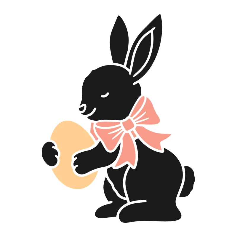 Bunny Holding an Easter Egg
