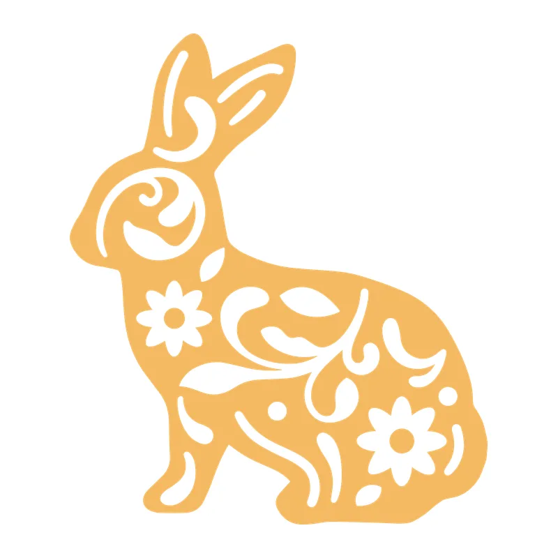 Floral Bunny Silhouette