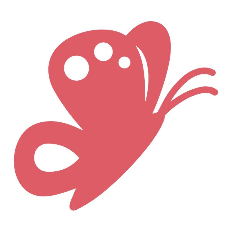 Pink Butterfly Silhouette