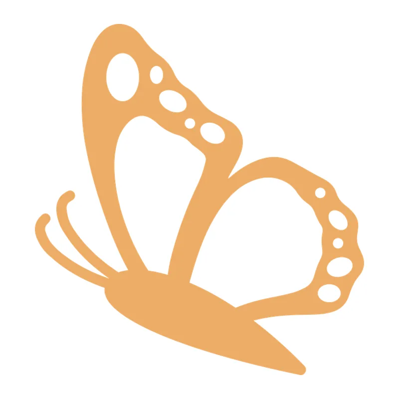Butterfly in Profile Silhouette