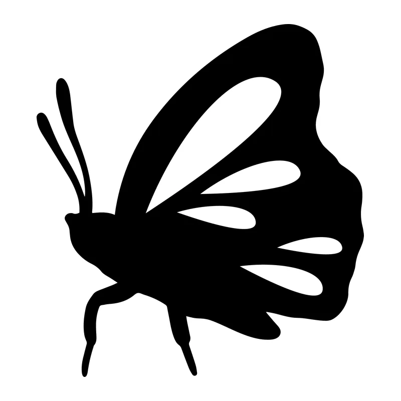 Side View Butterfly Silhouette