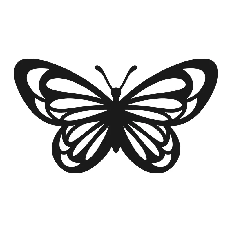 Open Wing Butterfly Silhouette