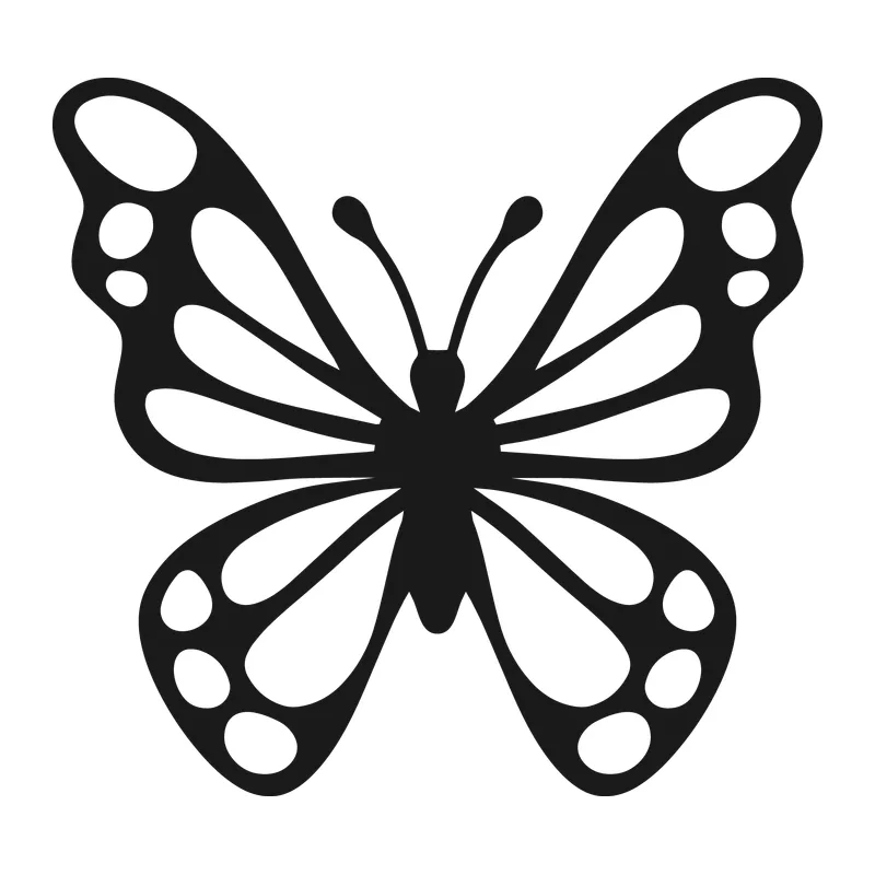 Open Wing Butterfly Silhouette