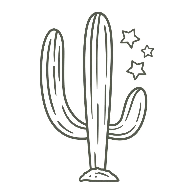 Saguaro Cactus With Stars