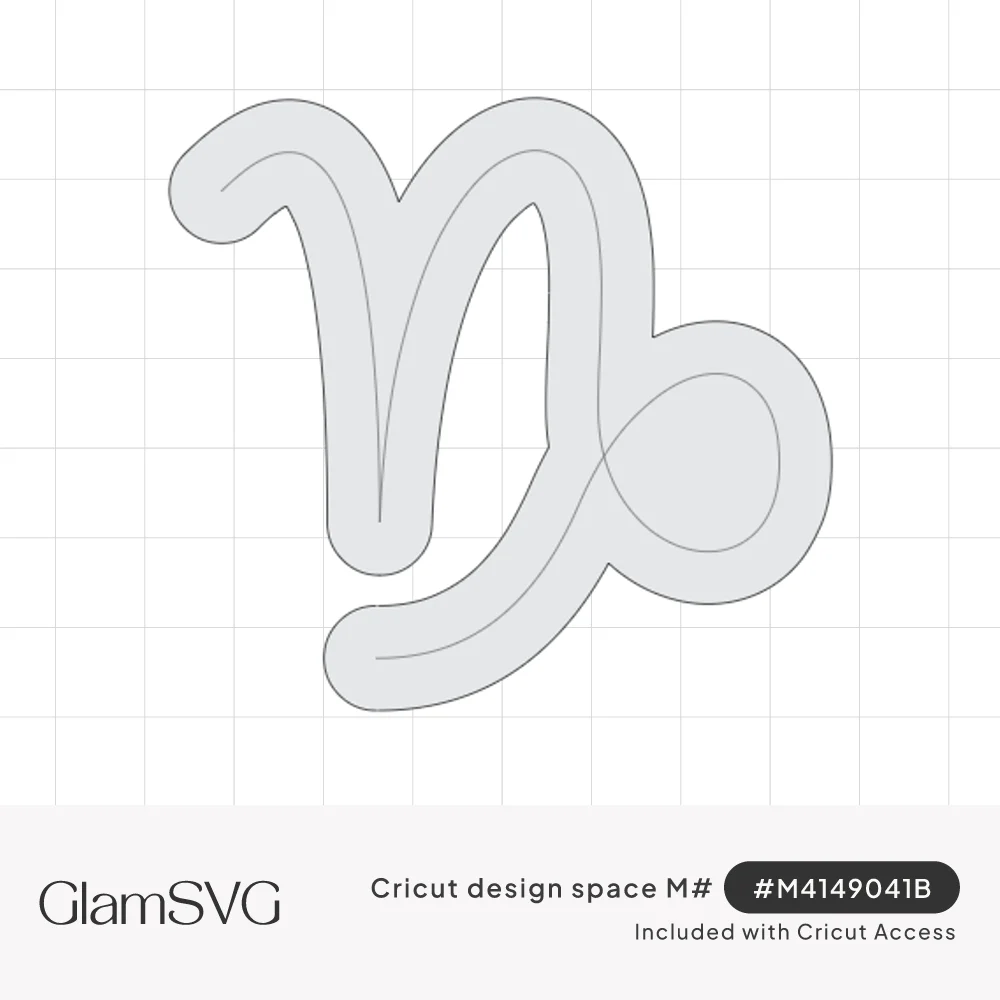 Capricorn zodiac glyph drawn as a single rounded stroke with a looping tail and soft outline
