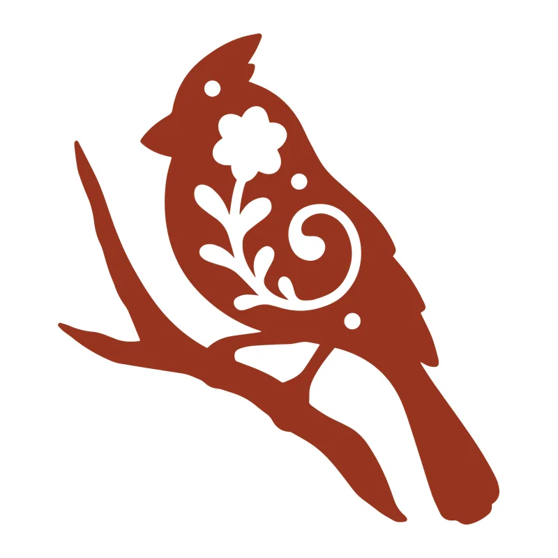 Folk Floral Cardinal