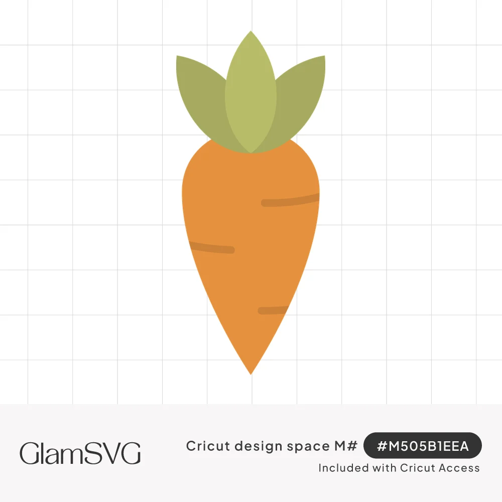 Orange carrot illustration with three green leaves on top and small brown lines on its skin