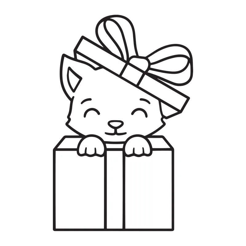 Cat in a Gift Box