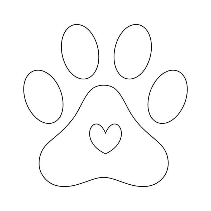 Cat Paw Print with Heart
