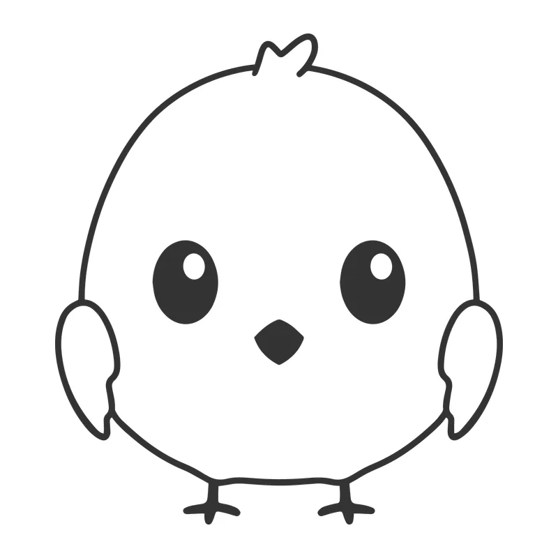 Cute Round Baby Chick